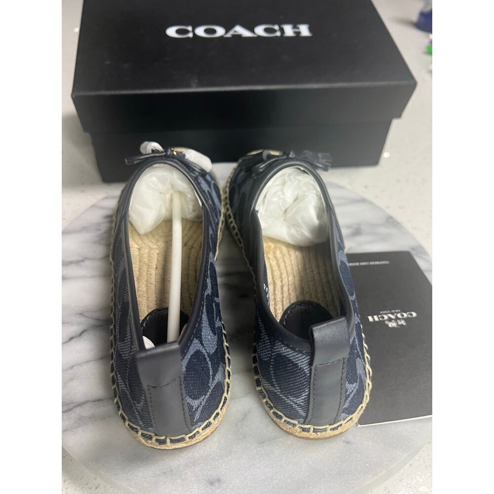 NIB COACH Carson Denim Signature Blue Espadrille Flats-FG3482 Size 6 - Picture 6 of 9